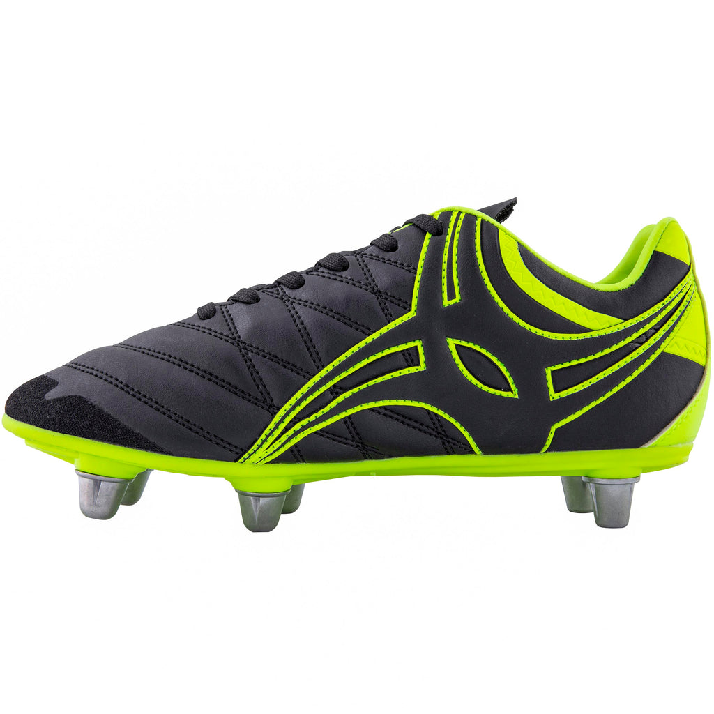 2600 RSIA19 87385018 Boot Sidestep X9 Lo 6 Stud Black _ Neon Yellow, Instep