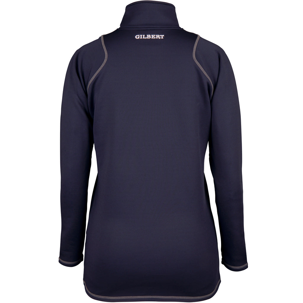 rcgh18top quest 2 ladies quarter zip fleece ladies dark navy, back.jpg
