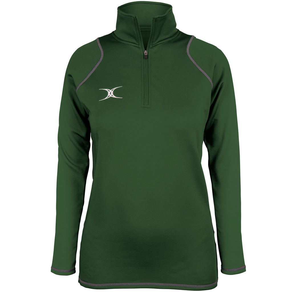 rcgh18top quest 2 ladies quarter zip fleece ladies green front.jpg