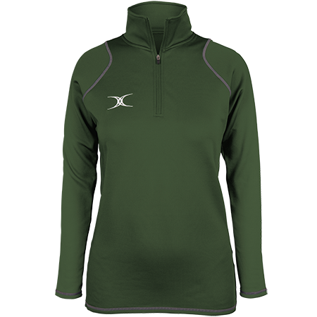 rcgh18top quest 2 ladies quarter zip fleece ladies green front.png